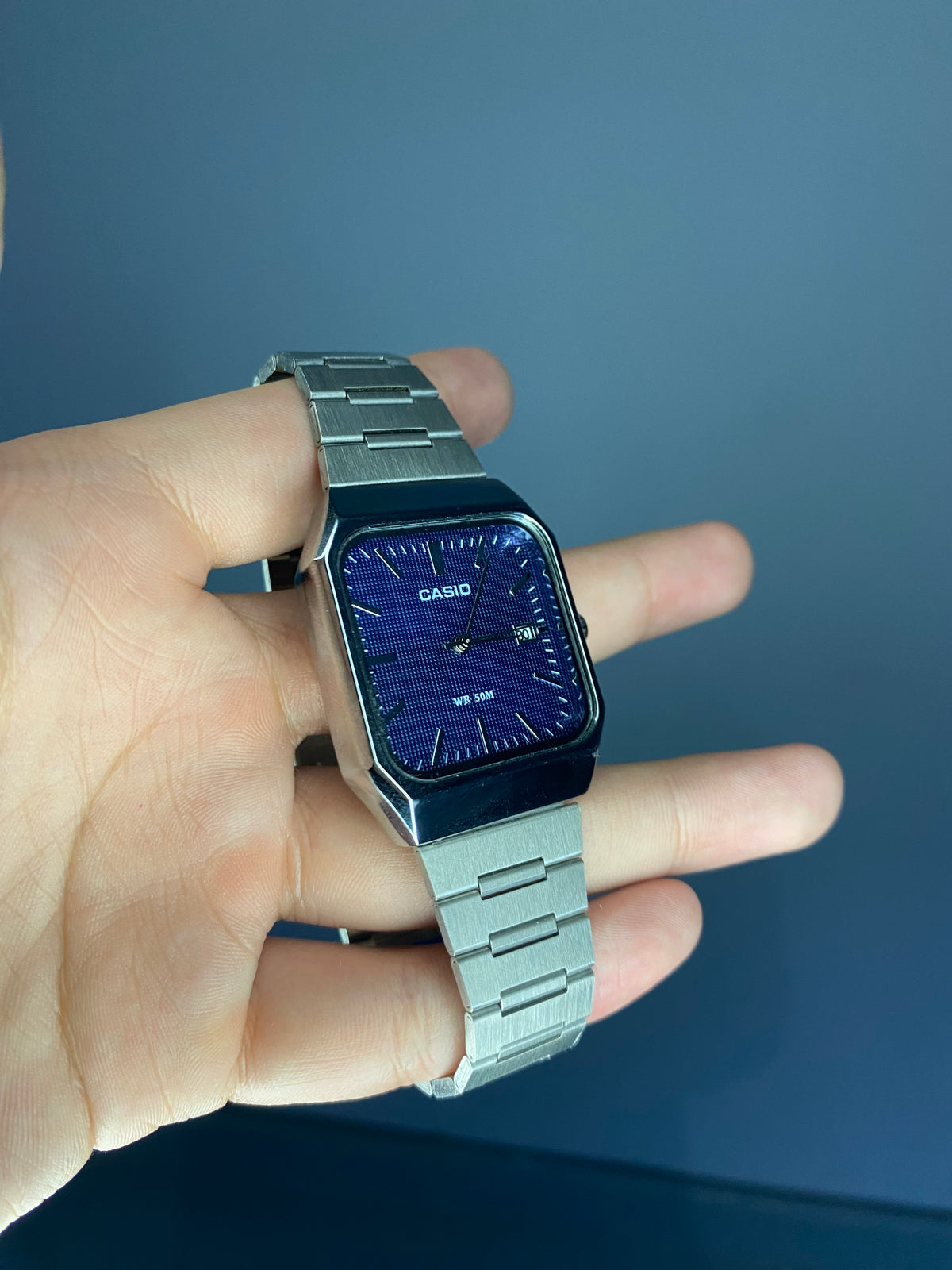 Casio 12 Plata Azul (premium)